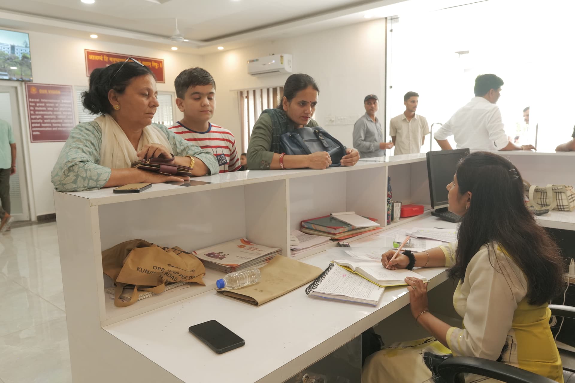 Teacher with students in classroom